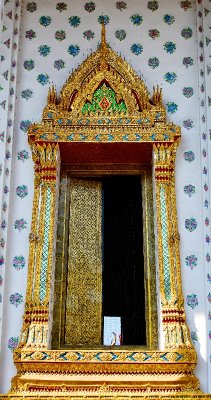 Ordination Hall Window,  Wat Arun Temple, Bangkok, Thailand 575