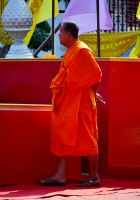Monk at Wat Arun Temple Complex, Bangkok, Thailand 626
