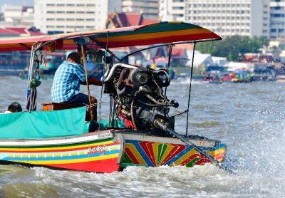 Big Engine on Thai Long Boat, Bangkok, Thailand 664