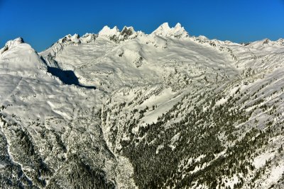 Picket Range, Crescent Creek Spire, Twin Needles, t Terror, Mt Degenhardt, Inspiration Peak, McMillan Spire, The Barrier, Terror