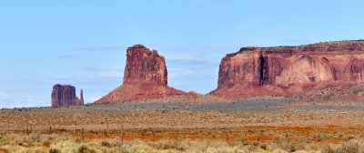 East Mitten, Gray Whiskers, Mitchell Mesa, Monument Valley Tribal Park, Navajo Nation, Arizona 261