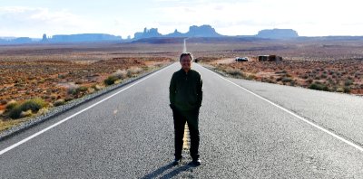 Me on Highway 163 at Forrest Gump Hill, Monument Valley, Navajo Nation Utah Arizona 529