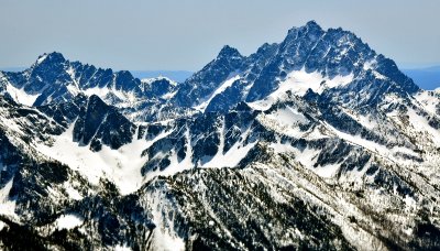 Mount Stuart, Stuart Glacier, Ice Cliff Glacier, Sherpa Glacier, Sherpa Peak, Argonaut Peak, Colchuck Peak, Jack Ridge 