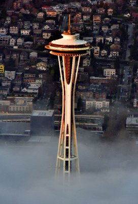 Space Needle Above Fog, Queen Anne, Seattle, Washington 435  