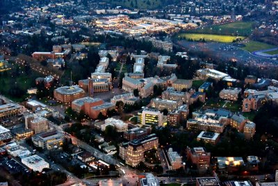 University of Washington Campus and University Village at Dusk, Seattle, Washington 595 
