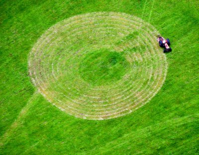Making Perfect Circle in Green Field, Gold Bar, Washington 241  