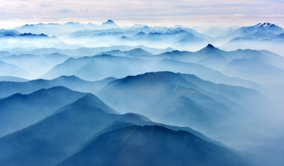 Mount Stuart Range, Mt Daniel in heavy smoke, Cascade Mountains, Washington State 231 