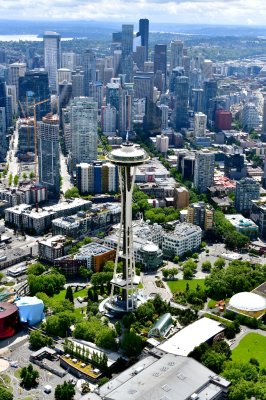 Space Needle, Chihuly Glass Garden, Monorail, Seattle Skyline, Lake Washington, Stadium, Seattle, Washington 066