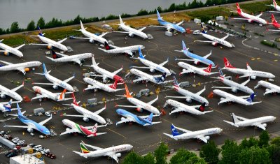 Busy Activities at Boeing 737 MAX temporary parking, Boeing Field, Seattle, Washington 061 