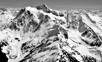 Mount Shuksan, The Hourglass, Summit Pyramid, Upper and  Lower Curtis Glacier, Winnies Slide, White Salmon Glacier 