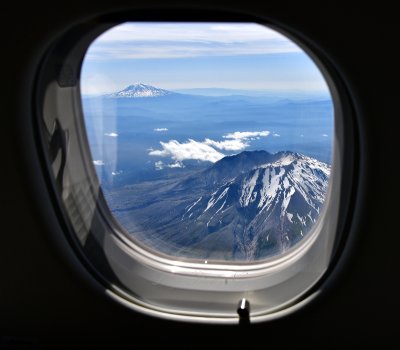 Mt St Helens and Mount Adams, Cascade Mountains, Washington 343  