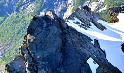 Three Fingers Lookout and Ladder with Queest-Alb Glacier on Three Fingers Mountain, Cascade Mountains, Washington 1226