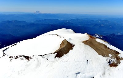 Mount Rainier Summit, Columbia Crest, Winthrop Glacier, Emmons Glacier, Mt St Helens, Ring of Fire, Cascade Mountains 