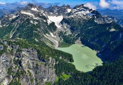 Blanca Lake, Columbia Glacier, Columbia Peak, Wilmans Peaks, Cadet Monte Cristo Peak, Kyes Peak,  Washington 193