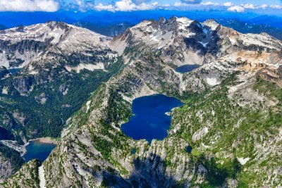 Mt Daniel, Venus Lake, Spade Lake,  Shovel Lake, Mt Hinman, Lake Rowena, Cascade Mountains, Washington 1024