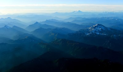 Evening Shadow on Cascade Mountains, Glacier Peak, Twin Sisters, Mt Baker, Mt Shuksan, Washington 538