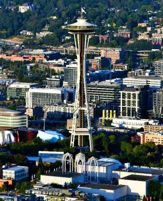 Space Needle, Pacific Science Center, Museum of Pop Culture. Amazonland, South Lake Union, Saint Mark's Episcopal Cathedral, WA