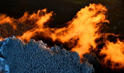 Flaming Sunset on Mt Si, North Bend, Washington 1251  