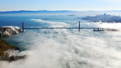 Golden Gate Bridge, Marin Headlands, Battery Spencer, Golden Gate Bay, Fort Point, San Francisco, Alcatraz Island, Treasure Isla