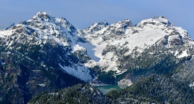 Columbia Peak, Columbia Glacier, Blanca Lake, Kyes Peak, Monte, Cristo Peak, Cascade Mountains, Washington 442