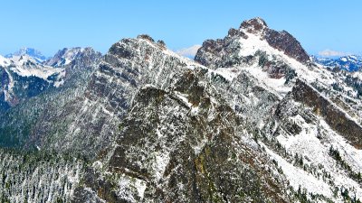 Whitehorse Mountain, Big Four Mountain, Sperry Peak, Gothic Peak, Mount Baker, Foggy Pass, Foggy Lake, Del Campo Peak, 