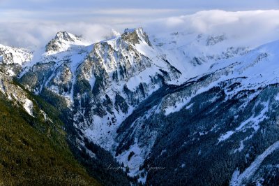 Dip Top Peak, Blue Ridge, Lynch Glacier, Mount Daniel, Mount Hinman, East Fork Fos River Valley, Cascade Mountains, Washington  