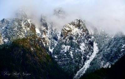 Russian Butte Shrouded in Clouds, Above Middle Fork Snoqualmie River, Cascade Mountains, North Bend, Washington 1288a