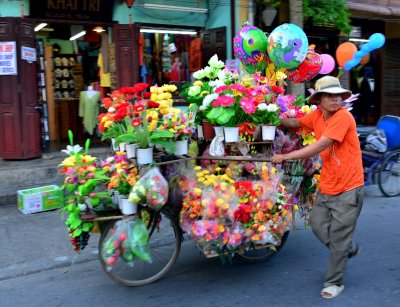 Plastic Flower Street Seller in Hoi An, Vietnam 1360 