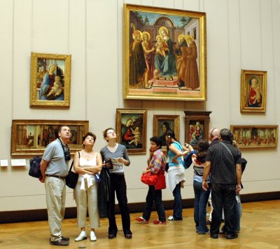 Tourists and Painting in the Louvre Museum, Paris, France 078 