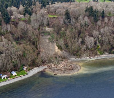 Massive Landslide on eastern shore of Whidbey Island, Washington  