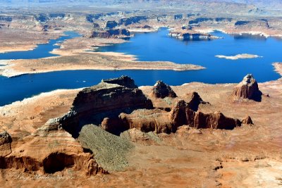 Boundary Butte, Dominquez Butte, Colorado River, Gunsight Butte and Bay, Padre Bay,  Navajo Nation, Lake Powell, Utah 2622 