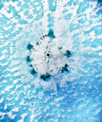 Ice Pattern on Lake Dorothy, Cascade Mountains, Washington 327a  