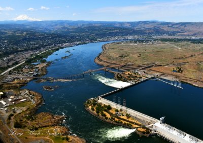 The Dalles Dam, The Dalles Bridge, Patterson Park, Columbia Hills Historical State Park, Interstate 84, Columbia River, Threemil