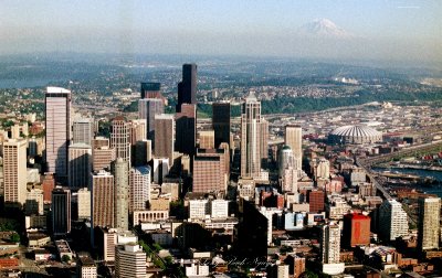 Seattle, Spokane Viaduct, Kingdom, Mount Rainier in 1992  