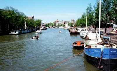 Canal in Amsterdam in 1996, The Netherlands  