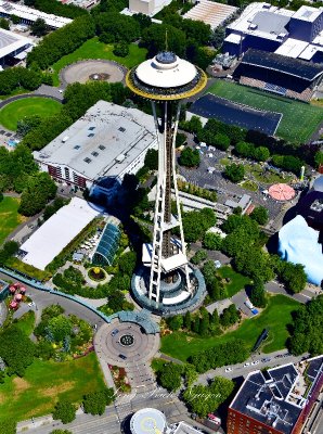 Space Needle, Chihuly Glass Garden, Seattle Monorail, International Fountain, Memorial Stadium, Sonic Bloom, MoPOP, Artists At P