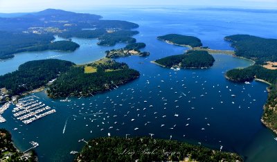 Roche Harbor Marina and Hotel de Haro Resort, Roche Harbor, Nelson Bay, Wescott Bay, Mosquito Pass, Peral Island, Henry Island 