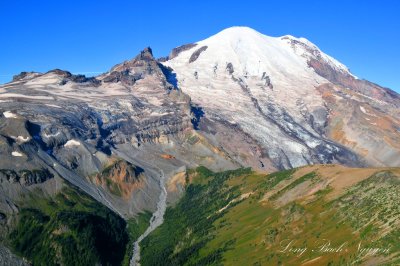 Mount Rainier, Little Tahoma Peak, Curtis Ridge, Steamboat Prow, Mount Ruth, Russell Cliff, Disappointment Cleaver, Goat Island 
