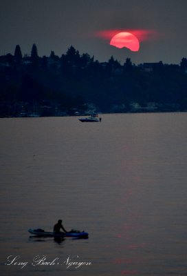 Sunset across Lake Washington, Renton Washington 020 