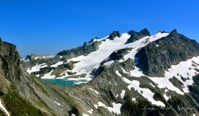 Mount Daniel, Pea Soup Lake, Pea Soup Falls, Lynch Glacier, Cascade Mountains, Washington 256  