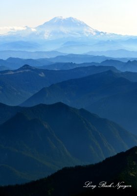 Mount Rainier National Park and Little Tahoma over Bare Mountain,  Cascade Mountains, Washington 470