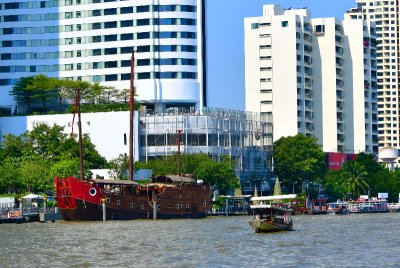 Floating Museum ‘Sri Mahasamut Ship, Chao Phraya River at River Park ICONSAIM, Bangkok, Thailand 130