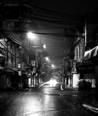 Light Rain on Pho Cau Go Street in Old Quarter Hanoi, Vietnam 2178
