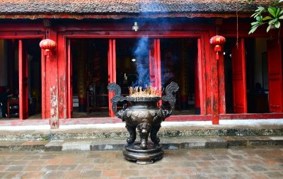 incense smoke, Ngoc Son Temple, Lake Guom, Hanoi, Vietnam 284