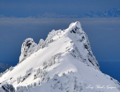 Gunn Peak in Heavy Snow, Olympic Mountains in Background, Cascade Mountains, Washington 1115 