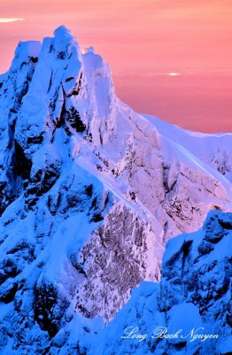 Three Fingers Lookout on Three Fingers Mountain at Sunset,  Cascade Mountains, Washington 1015  