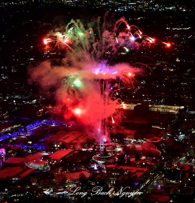 Space Needle New Year 2022 Fireworks, Seattle Washington 070 