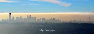 Seattle Skyline and Space Needle in morning Fog back in DEcember 2013, Washington 264  