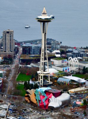 Seattle Space Needle, MoPOP, Chihuly Glass Garden, Pacific Science Center, Seattle Center, Puget Sound, Washington 2088