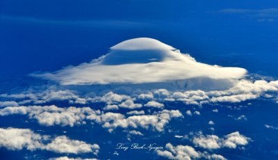 Lenticular clouds, aka Cap Clouds over Mount Adams, Cascade Mountains, Washington 056  